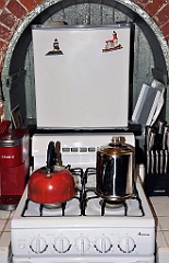 Early Gas Stove at Borden Flats Light in Massachusetts